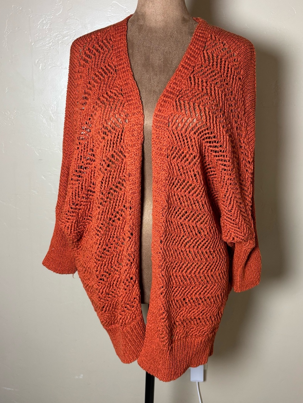 Tahari Knit Cardigan burnt Orange small fall